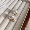 French retro silver needle pearl earrings simple niche exquisite earrings fashion high temperament earrings women