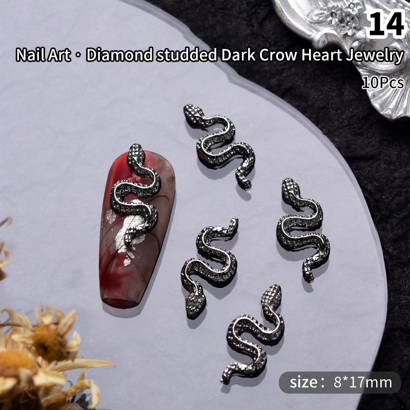 10 Stücke Halloween Element Nagel Diamant Menschlicher Schädel Spinne Form Diy Charms Dekoration Persönlichkeit Stereoskopischen