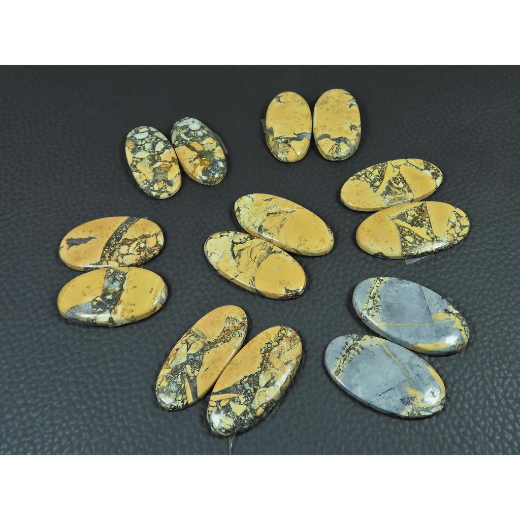 15X26-13X30MM Natural Maligano Jasper Oval Cabochon Loose Gemstone 7Pair Lot C-3947
