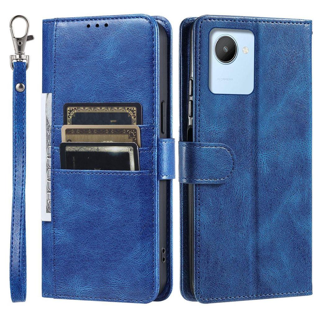 Cover for Realme C30s,C30,Narzo 50i Prime Retro PU Leather Flip Wallet Phone Case Multi Card Slots