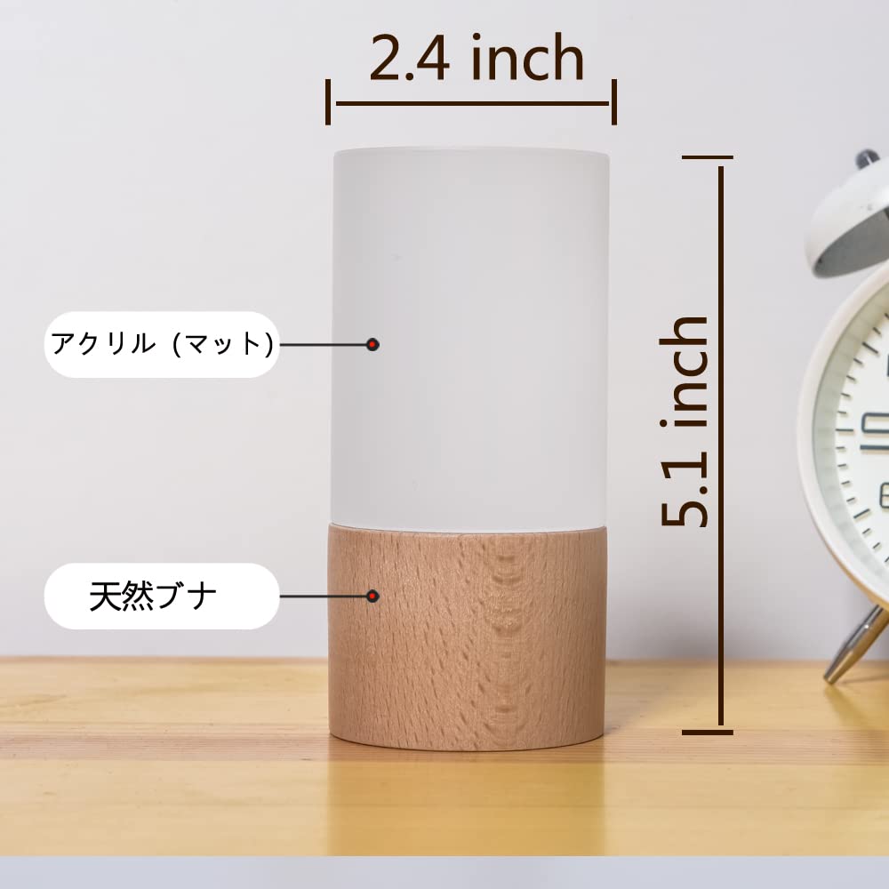 LONRISWAY LED Wooden Desk Lamp, Bedroom Bedside Night Light, Dimmable LED Lighting, Creative Home Decor Table Lamp, Unique Housewarming Gift (White)