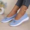 Women'S Breathable Mesh Slip On Single Flats Bow Ornament Lightweight All Seasons Daily Commute Outdoor Comfort Mom Walk Shoes