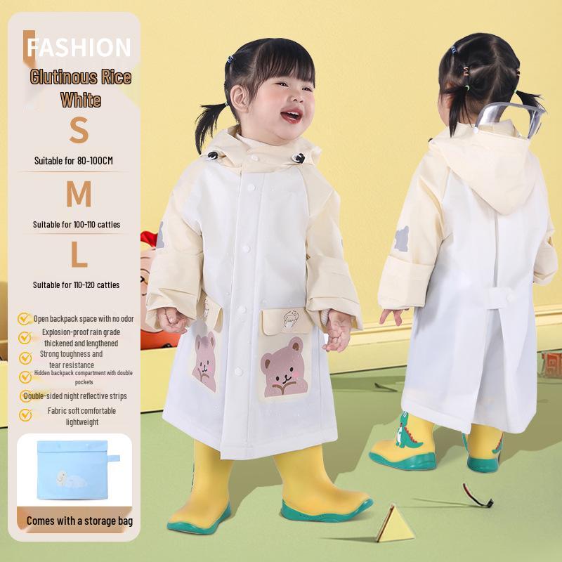 Full-Body Cartoon Rain Poncho for Boys & Girls - Perfect for Primary and Kindergarten Students