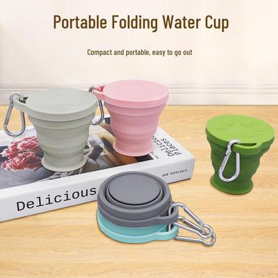 Silikon Katt tass Vikbar Vattenkopp - 180ml Bärbar Infällbar Resekopp