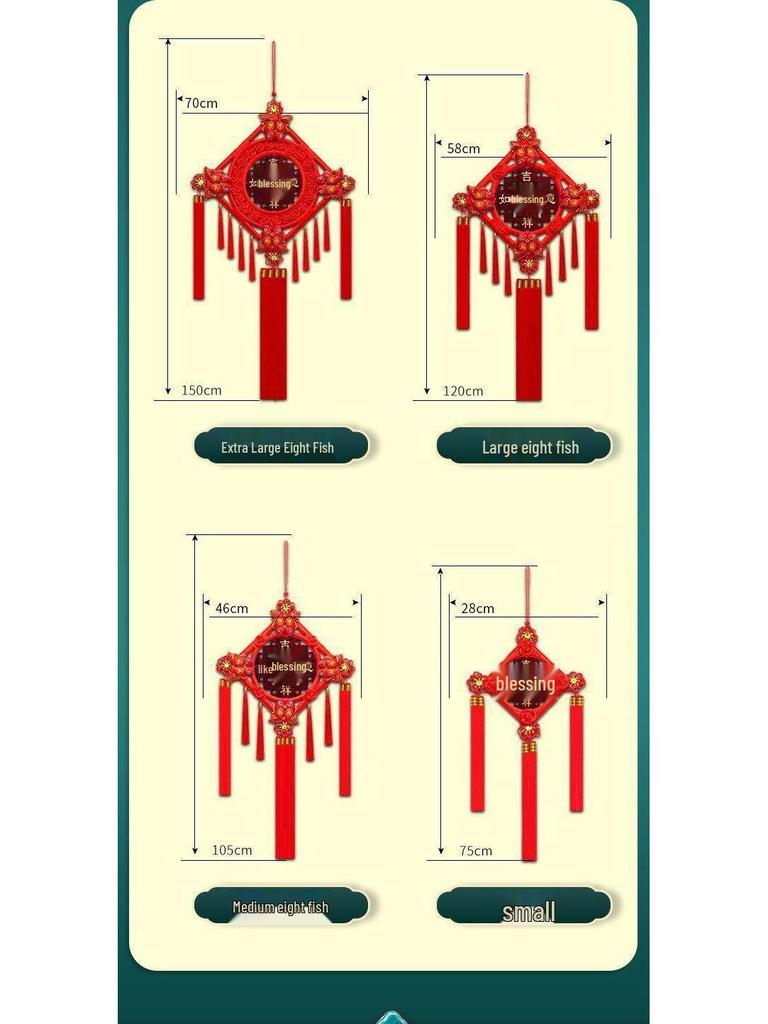 2025 High-End Chinese Knot Peace Fu Character Five Blessings Door Ornament for Living Room and Housewarming Decoration