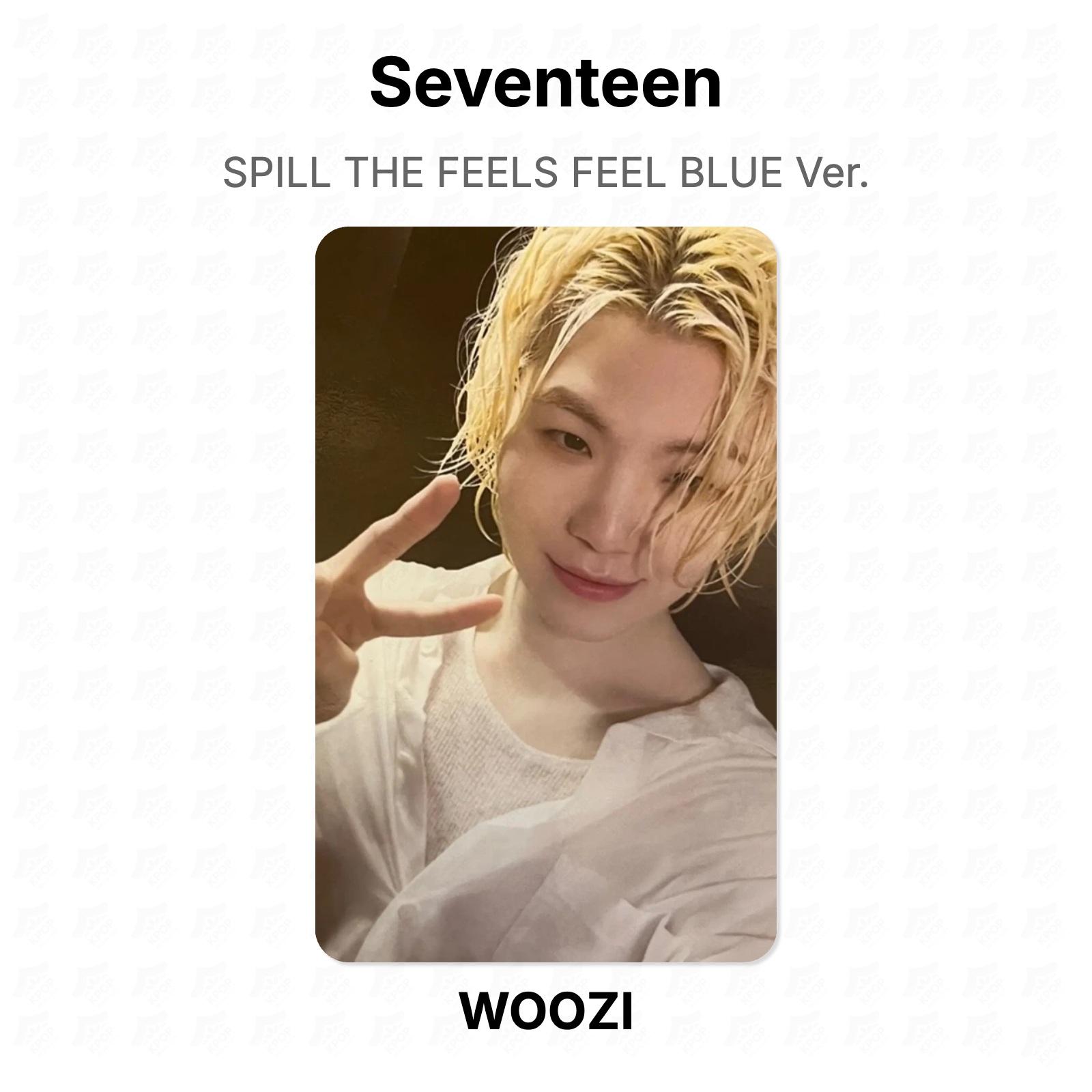 Seventeen РАССЫПАЮТ ЧУВСТВА FEEL BLUE Версия. Официальная фотокарта WOOZI 02 beige