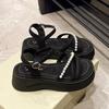 French Fairy Style Platform Sandals Female Summer Fashion with Skirt 2025 New Popular Versatile Flat-soled Roman Shoes