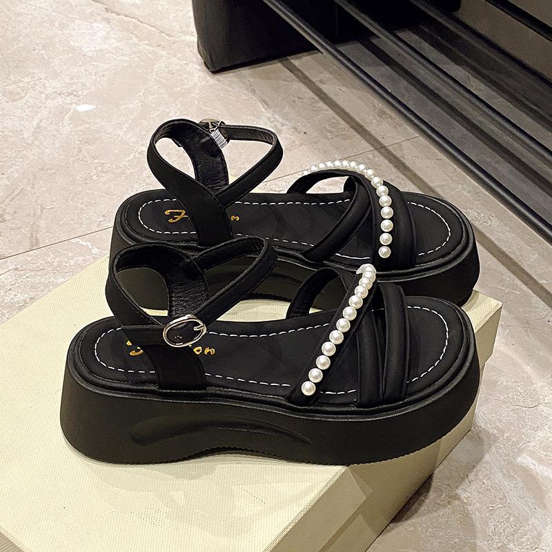 French Fairy Style Platform Sandals Female Summer Fashion with Skirt 2025 New Popular Versatile Flat-soled Roman Shoes