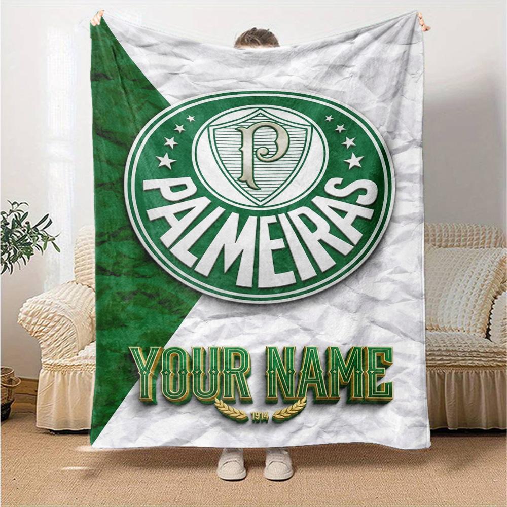 Name Custom SE Palmeiras Print Flannel Blanket High Quality Warm Comfortable Cover for All Seasons Perfect for Gifts Home Decor