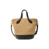 Bally Large Letter Logo Drawstring Closure Fabric With Leather Bucket Bag Women Bags Brown 6304739