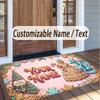 Soft Square Floor RugChristmas Custom Name Pattern Decorative Mat For Home Indoor Decor Holiday Gift
