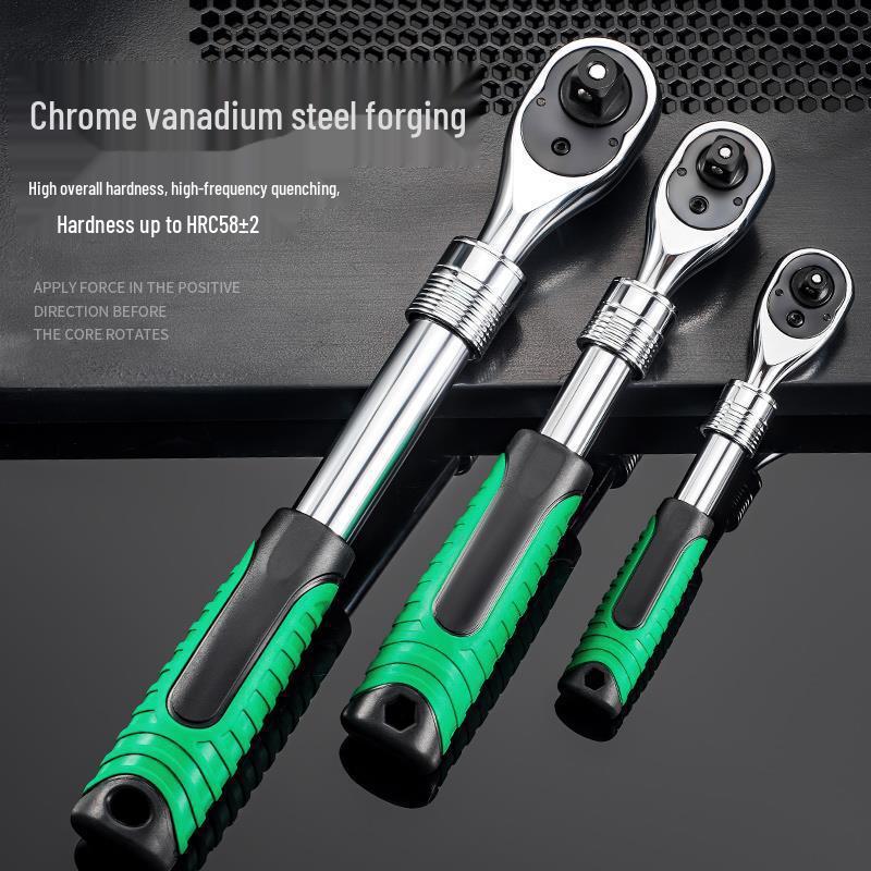 1/4" Mini Telescopic Ratchet Wrench - Two-Way Quick Release for Auto Repair & Maintenance