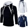 Fashion Men's Stitching Pullover Hoodies Casual Spring Long Sleeve Hooded Sweatshirts Outdoors Pullover Sport Tops