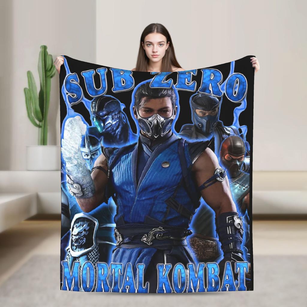 Mortal Kombat Smoke MK Blankets Fleece Warm Throw Blankets for Bedroom Sofa Bedspread