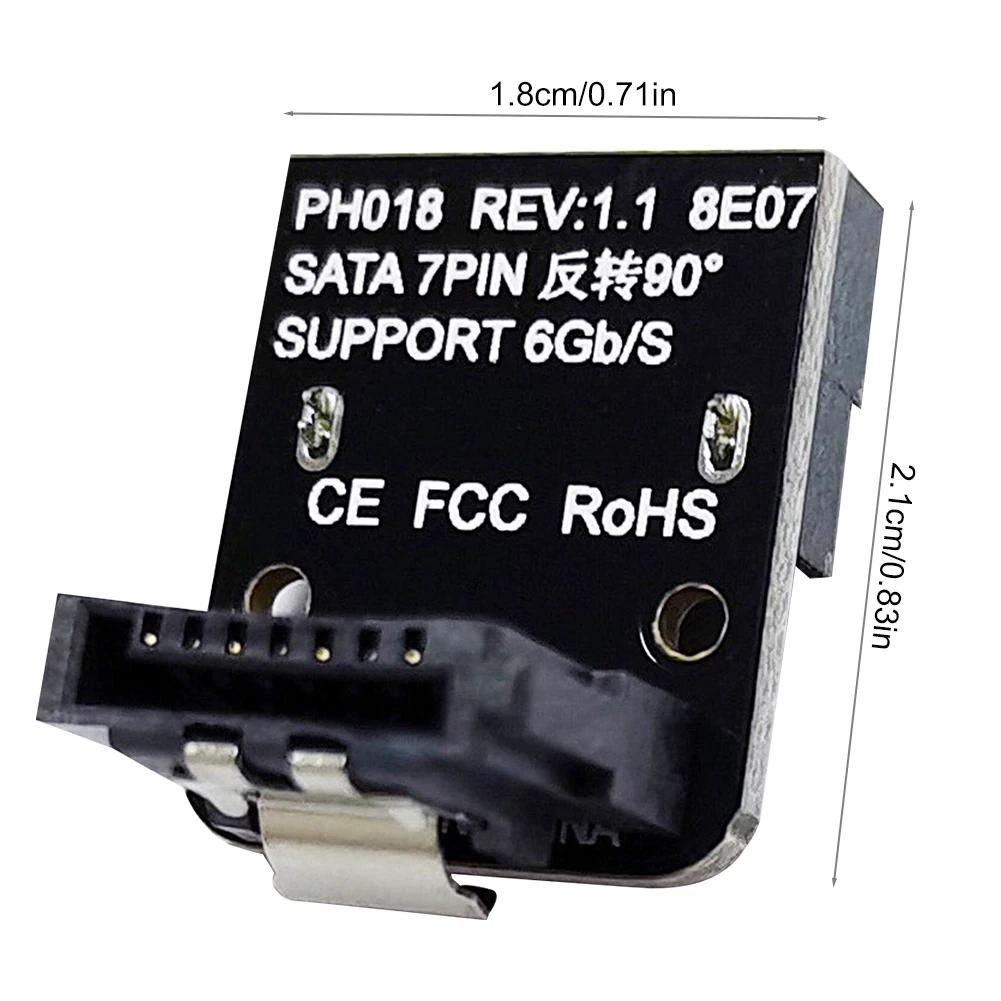 SATA 7Pin Buchse auf 7pin Stecker Adapter 90 Grad Winkel Winkeladapter 6Gbps Auf /Ab Mainboard Motherboard für Desktops SSD HDD