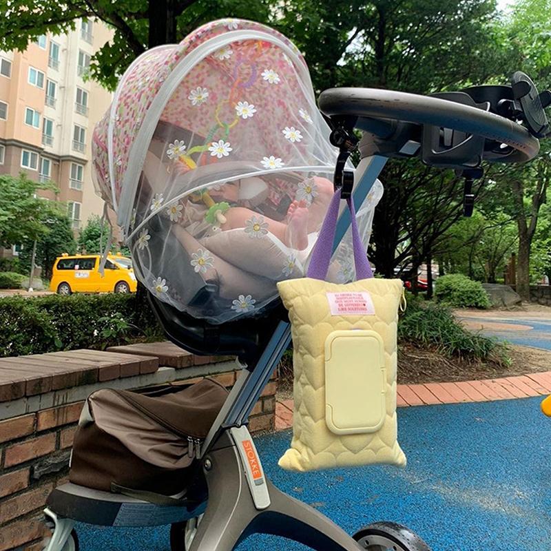 Color Portable Wipes Holder Case Cotton Baby Wet Wipe Pouch Reusable Refillable Cosmetic Pouch Useful Tissue Box