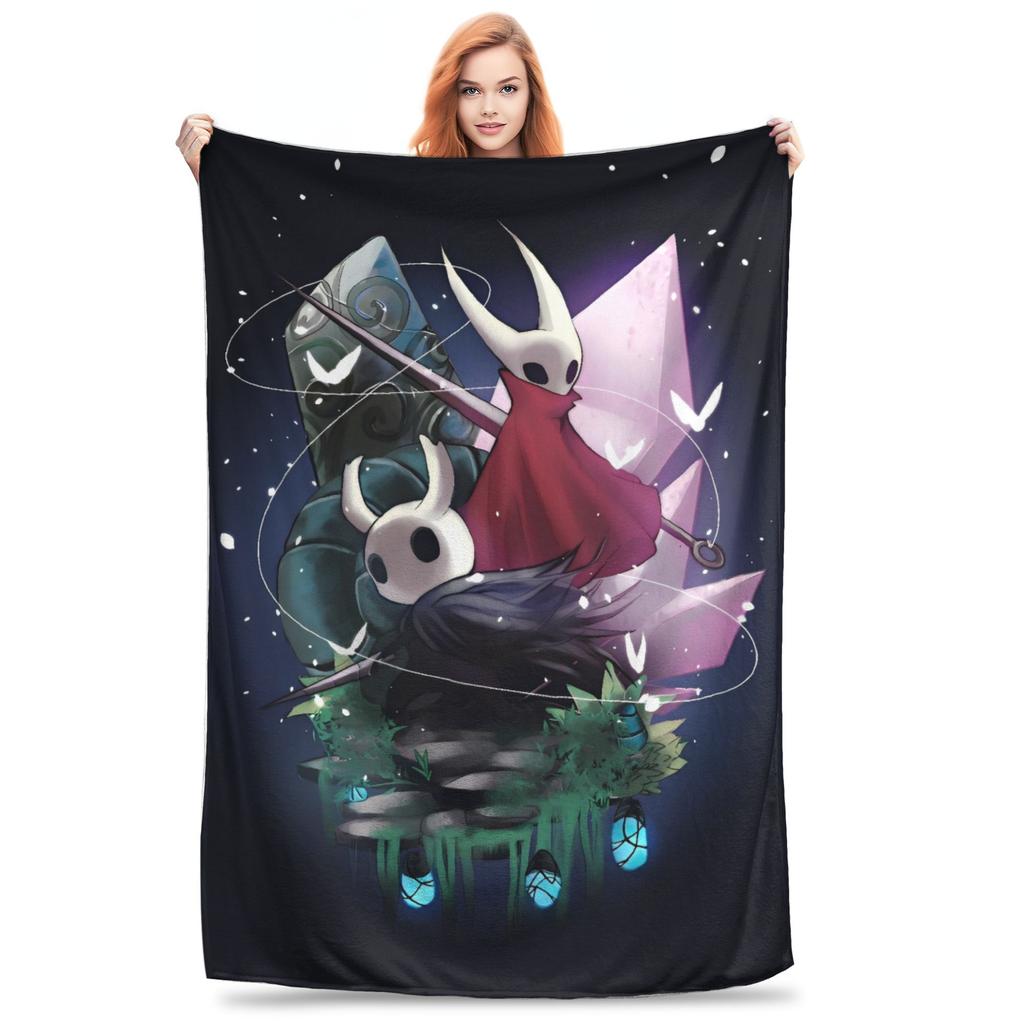 Hollow Knight Fashion Digital Printed Blanket Warm Soft Plush Throw Blanket For Students Living Room Flannel Bedspread Bed Cover