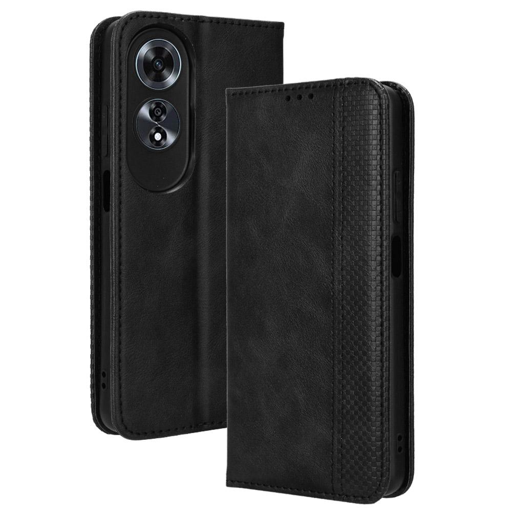 For Oppo A60 4G Leather Case Magnetic Closing Phone Cover with Wallet