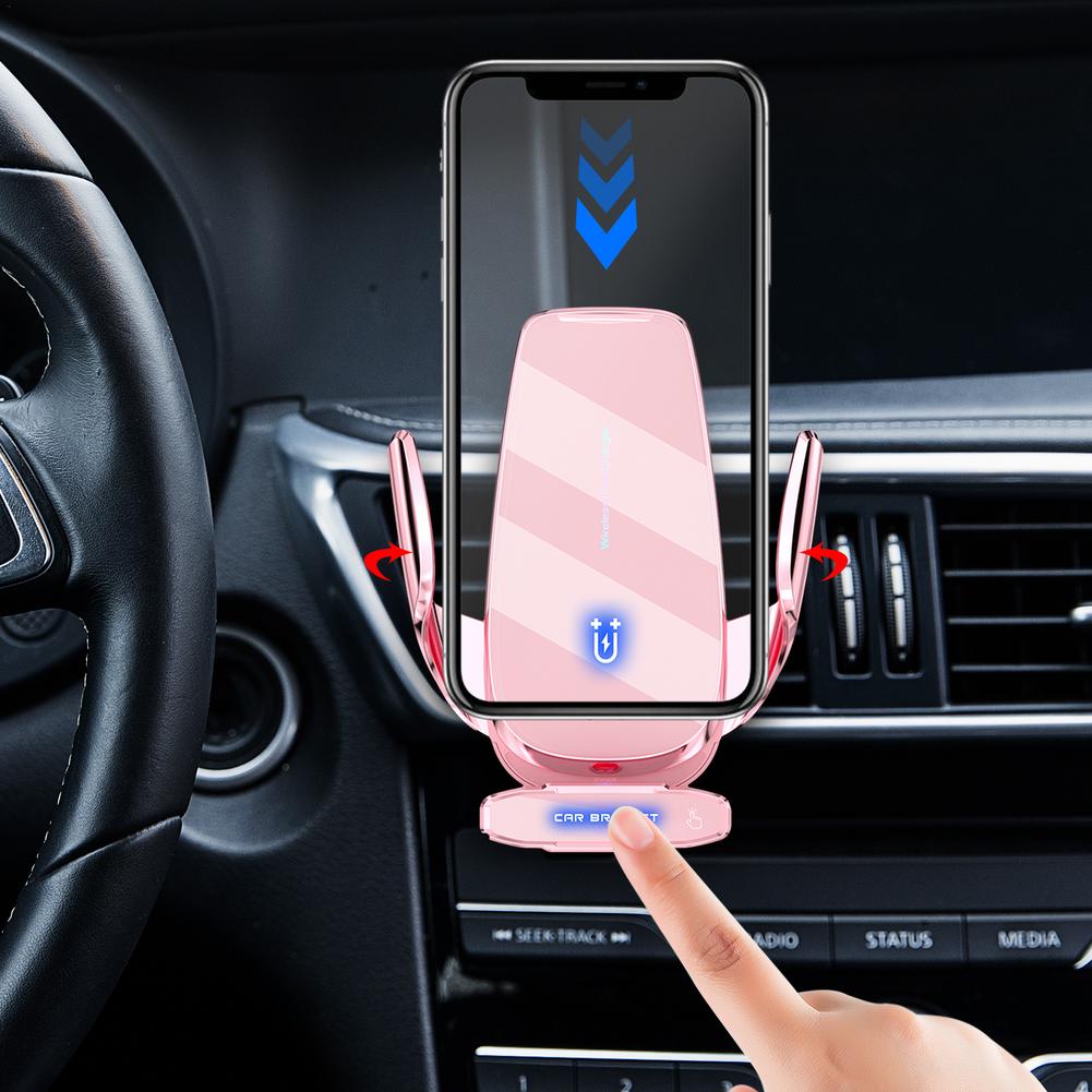 15W Wireless Car Charger Holder Smart Sensor Wireless Car Charger Mount Auto Clamping Alignment Cell Phone Holder For Dashboar
