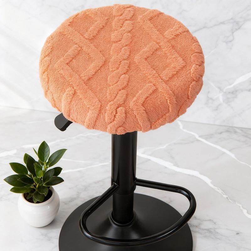 Утолщенный Удобный Хлопковый Флис Круглый Бытовой Пылезащитный Чехол для Барного Стула Чехол на Сиденье Стула оранжевый 753₽