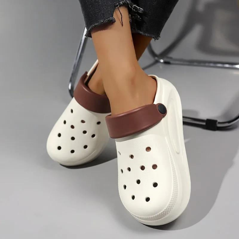 

Fashion 2025 Female Shoes EVA Closed Toe Women s Sandals Concise Casual Sandals Women Hollow Platform Slip on Mixed Colors Ladies Shoes 40 покинуть белый