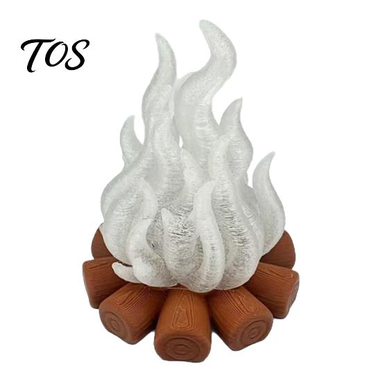 Artistic Handcrafted Decorations 3D Printed Glow in The Dark Campfire Ornament, Centerpiece, Firewood Lamp, Exquisite Hand Carved Ornaments 1