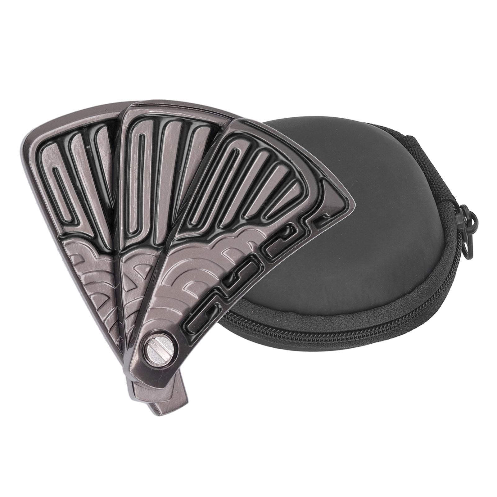 

Слайдер-игрушка-фиджет, складной веер, магнитная игрушка для снятия стресса из нержавеющей стали для взрослых чёрный