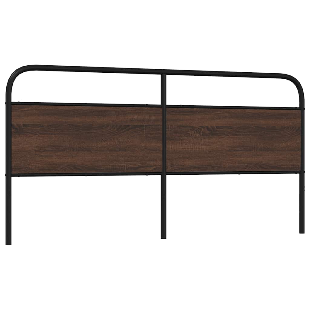 Replacement Headboard Brown Oak Effect 180 cm Steel and Wood Based Material