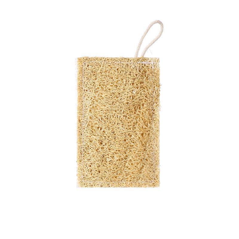 Double-Sided Natural Loofah & Cotton Dishwashing Cloth - Absorbent & Oil-Repellent Cleaning Pad