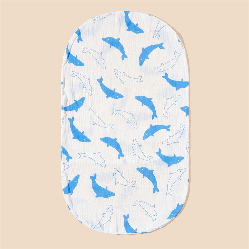 Baby Wickelkorb Laken Weicher Ovaler Stubenwagen Matratzenbezug für Baby Gitterbett Korb Waschbarer Baumwoll Wickelbezug