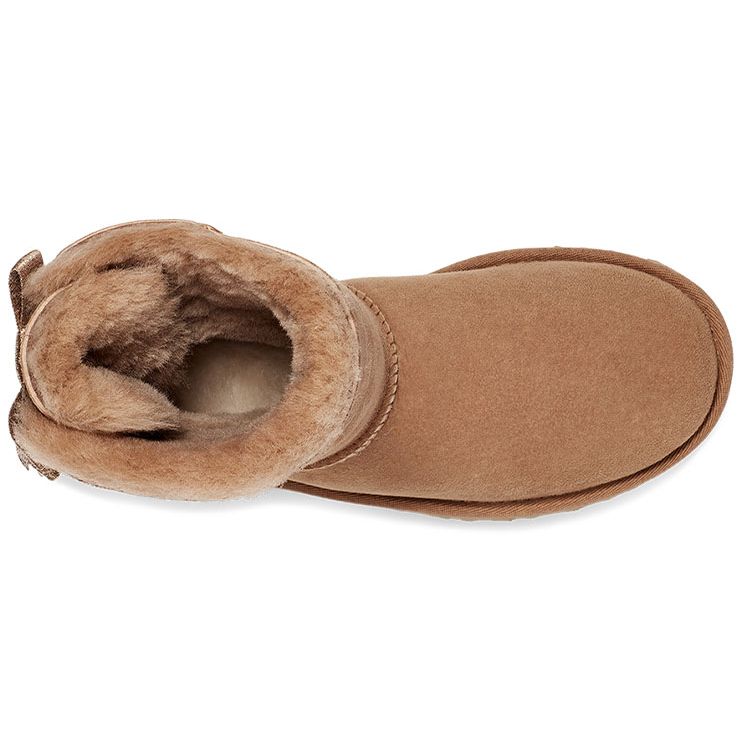 UGG Bailey Suede Warm Non-Slip Comfort Mid-Calf Snow Boots With Bow Women boots Brown 1120884-CHE