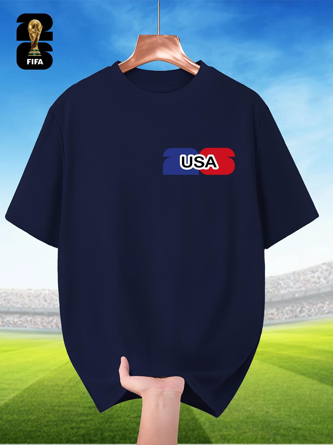 Мужская дышащая футболка с коротким рукавом в стиле Fifa для лета. Универсальная и повседневная мужская футболка, подходит в качестве подарков на Чемпионат мира S