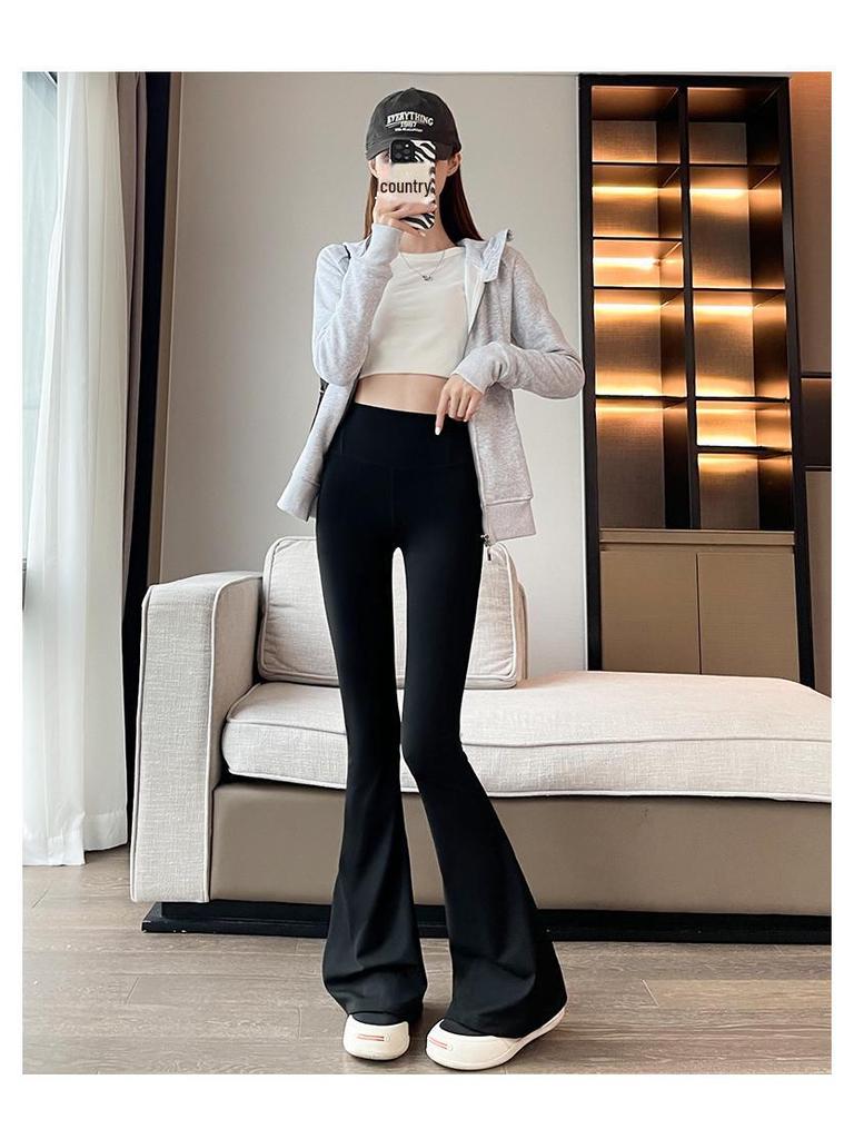 Women's High-Waist Flared Bell-Bottom Pants - Summer 2025 Style, Slim Fit, Small Size, Spring/Autumn Collection