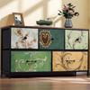 Buffet baixo - 100x30x55,2 cm - 5 gavetas - Metal preto - Estilo vintage industrial