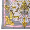 [USED]unused Hermes Carre ETRIERS Stirrup Equestrian Equipment Authentic, Scarf, 90, Design, Pattern, Pattern, Gray, Gold, Pink.