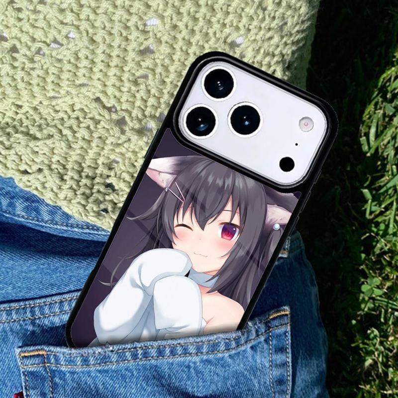 Anime Cat Girl Phone Case Cover for IPhone 11 12 13 14 15 16e 17 Pro Max Coque for IPhone 17 Air