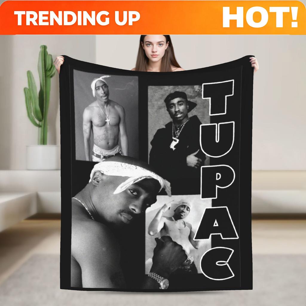 Customization Poetic Justice Flannel Blankets Tupac 2Pac Hip Hop Singer Fashion Throw Blanket For Home 200X150Cm Rug Piece,