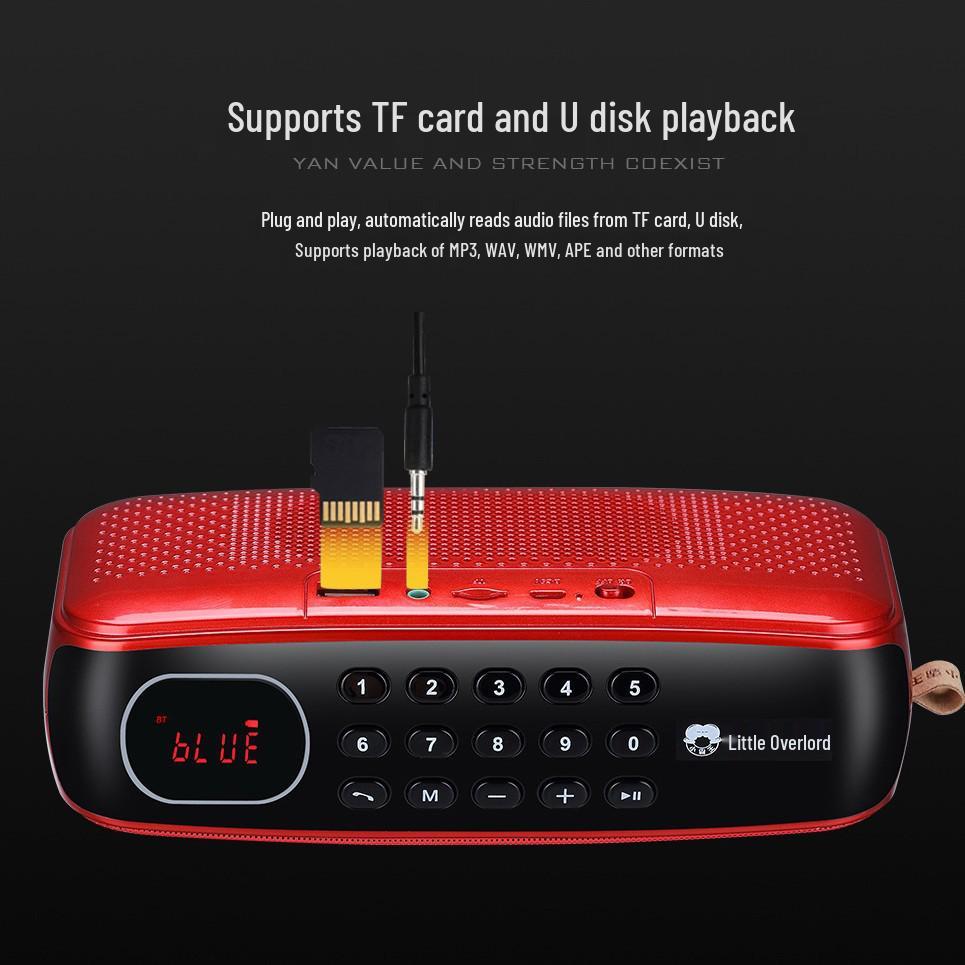 Little Overlord D82 Bluetooth Speaker: Supports card/USB for FM radio listening.