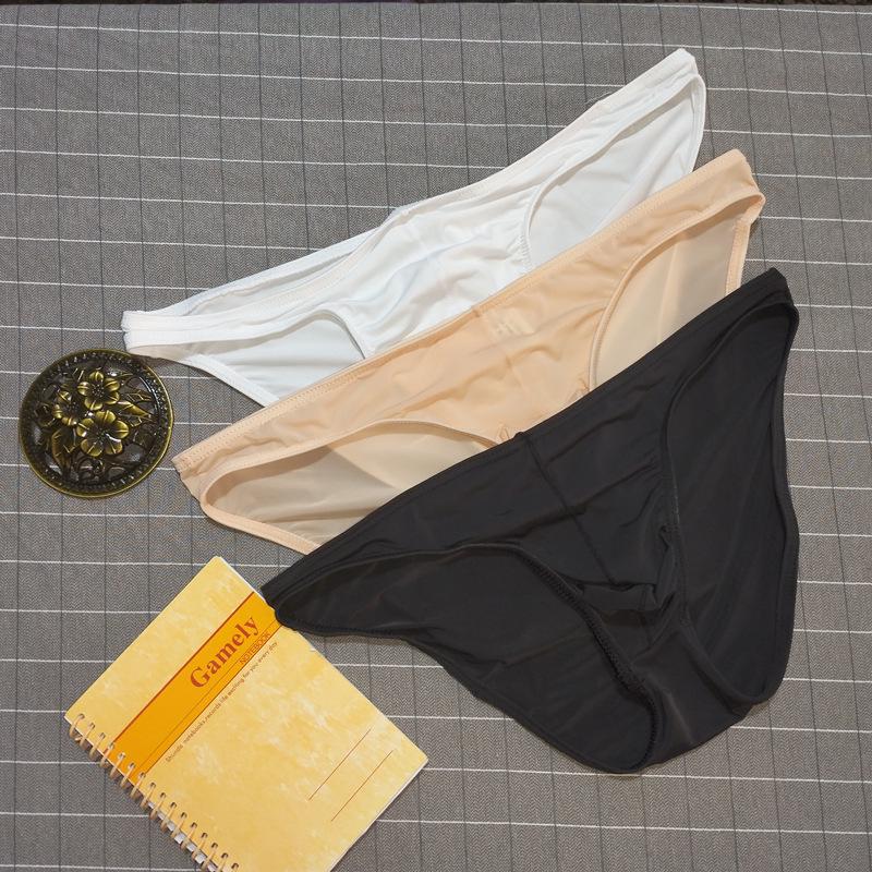 Pánské prodyšné trojúhelníkové slipy z ledového hedvábí s nízkým pasem