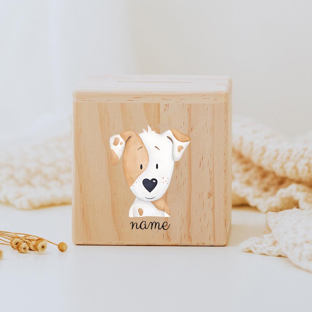 Skarbonka Personalizowana dziecięca skarbonka z kreskówkową nazwą, spersonalizowany skarbonka prezent na chrzest spersonalizowane prezenty wielkanocne dla dzieci