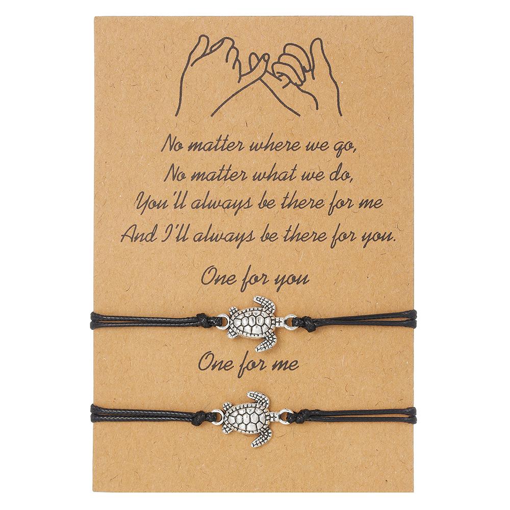 Adjustable Handmade Titanium Steel Heart Bracelets for Couples