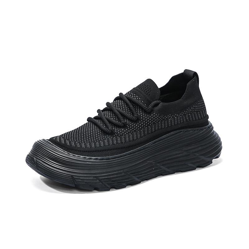 Summer fly-knitting shoes breathable mesh sports soft sole light thick-soled knitted casual shoes 38