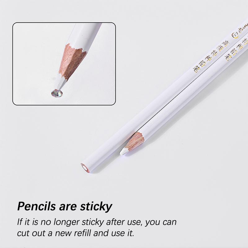 Nail  Picker Point Drill Pen White Crayon Bold Refill Self Adhesive Diy Nail Art Tool White Wax Pencil For Manicure