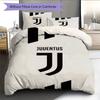 Set Copripiumino Trapuntato Juve Federa Federe Decorazione Casa Regalo di Compleanno (1 * copripiumino + 2 * federa, senza nucleo)