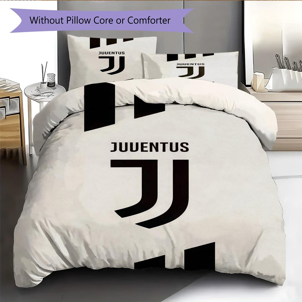 Set Copripiumino Trapuntato Juve Federa Federe Decorazione Casa Regalo di Compleanno (1 * copripiumino + 2 * federa, senza nucleo)