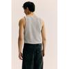 H M sliM Fit Ribbed Sleeveless Top Grey Melange