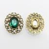 5 stuks 21 * 26 mm Ovale Parel Glas Legering Decoratieve Knoppen Haaraccessoires Kleding Diy Accessoires