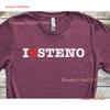 I Love Steno T Shirt Court Reporting Reporter Stenographer Student Swag Vintage Washed Designer Clothes Homme Stretched