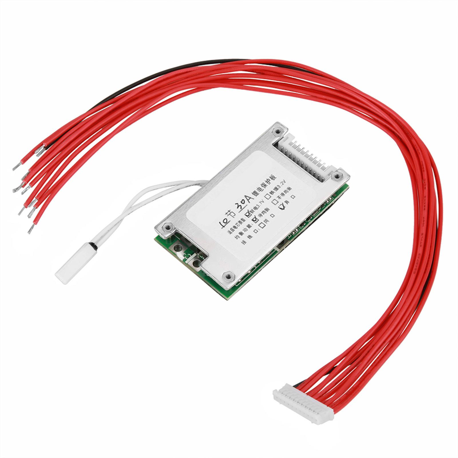 

10S 36V 30A Li-Ion 18650 battery protection board, BMS battery, battery protection cable with balance function різнокольоровий