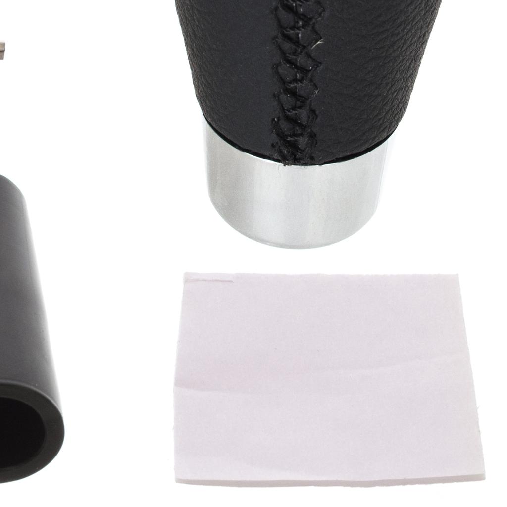 Universal Black Leather + Chrome + 5 & 6 Speed Emblems Kit